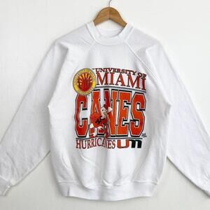 Ncaa University Of Miami Hurricanes Crewneck Sweatshirt Miami White Kl5686